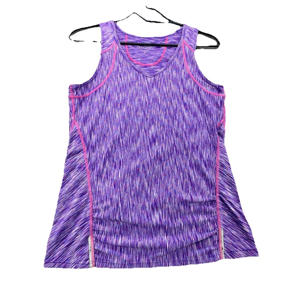 Athleta Purple‎ Athletic Tank Top Women's Small Built-In Back Zip Pocket Running